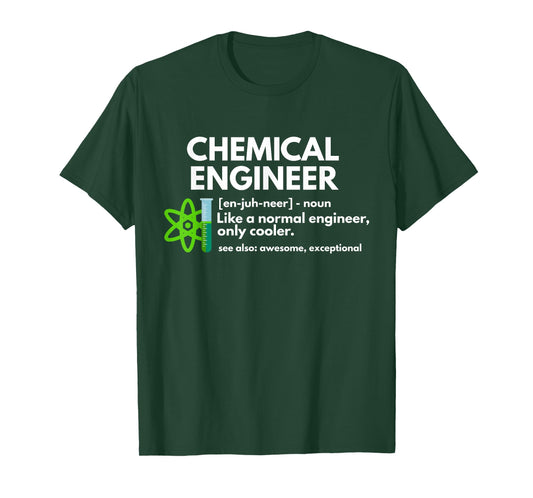 CMAtst Chemical Engineer T-Shirt - Men's & Women's Unisex Adults - Black - Small - Short Sleeve - Cotton & Polyester - Funny Chemical Engineer Definition Engineering T-Shirt