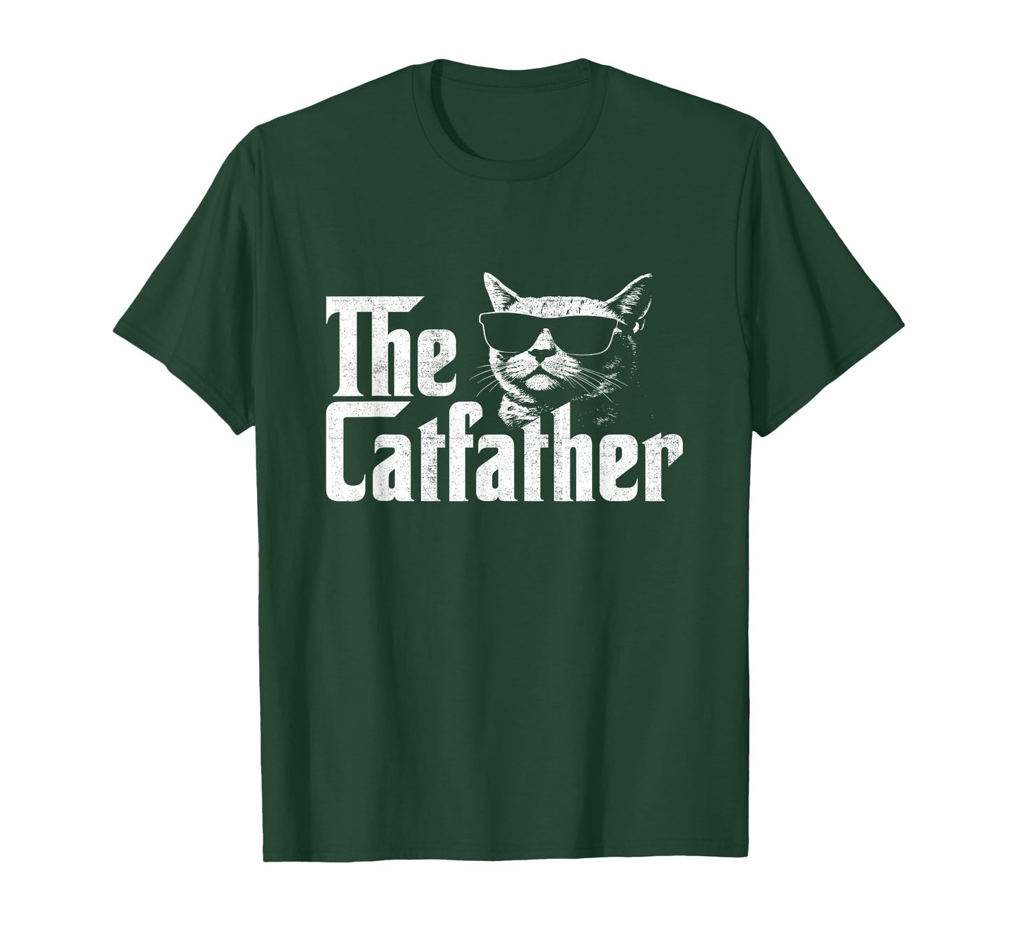 Mens The Catfather Funny Cat Dad Fathers Day Vintage Father's Day T-Shirt