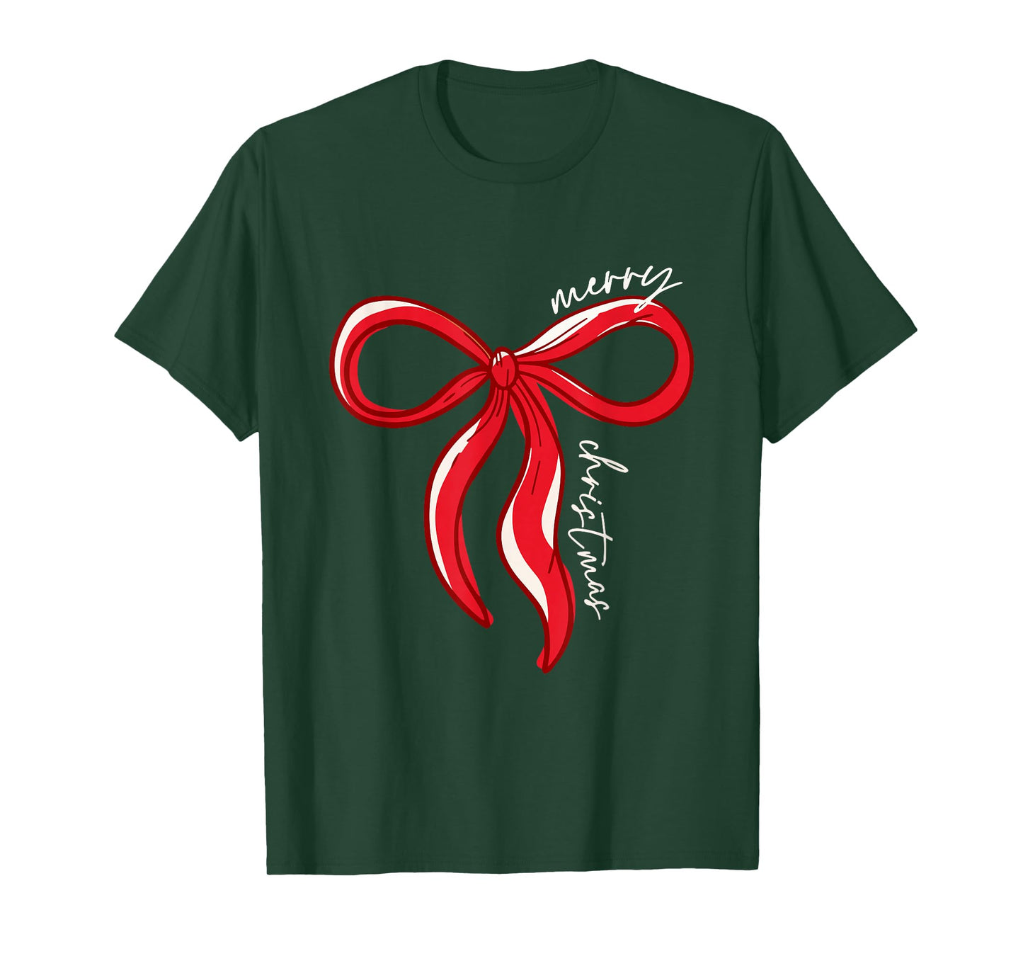 Merry Christmas Bow Red Santa Xmas Coquette Aesthetic T-Shirt