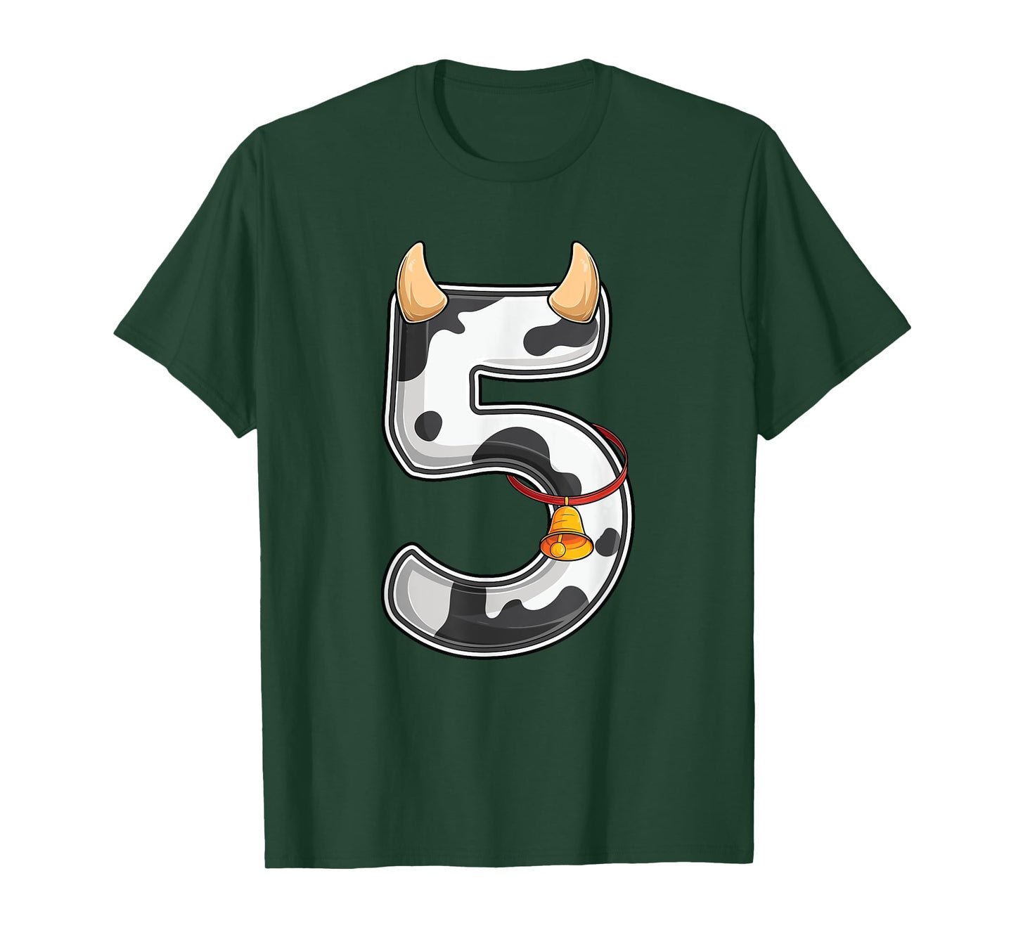Cow Girl Boy Farmer Fifth 5th Birthday Five 5 Years Old Bday T-Shirt