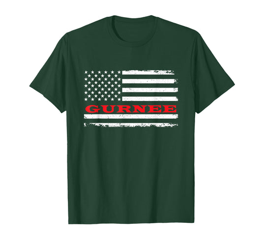 Illinois American Flag Gurnee USA Patriotic Souvenir T-Shirt