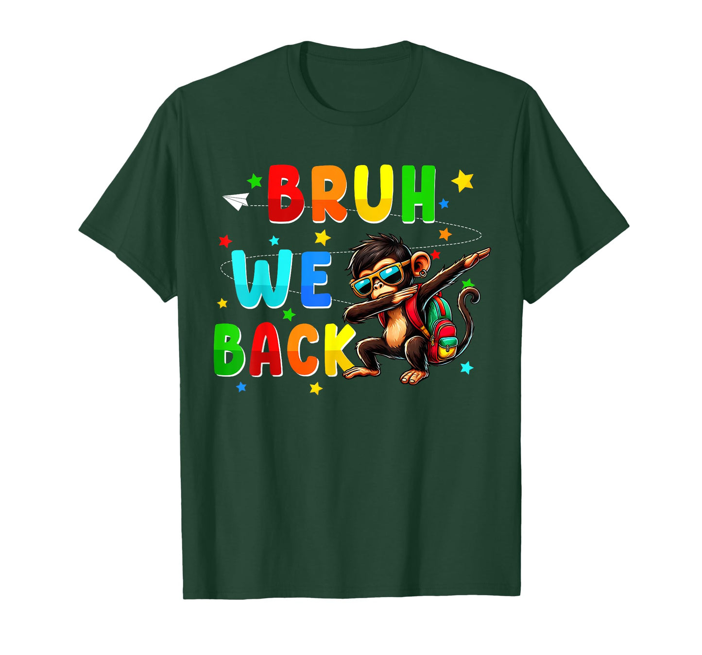 Bruh we back funny back to school stuffs dabbing Monkey T-Shirt