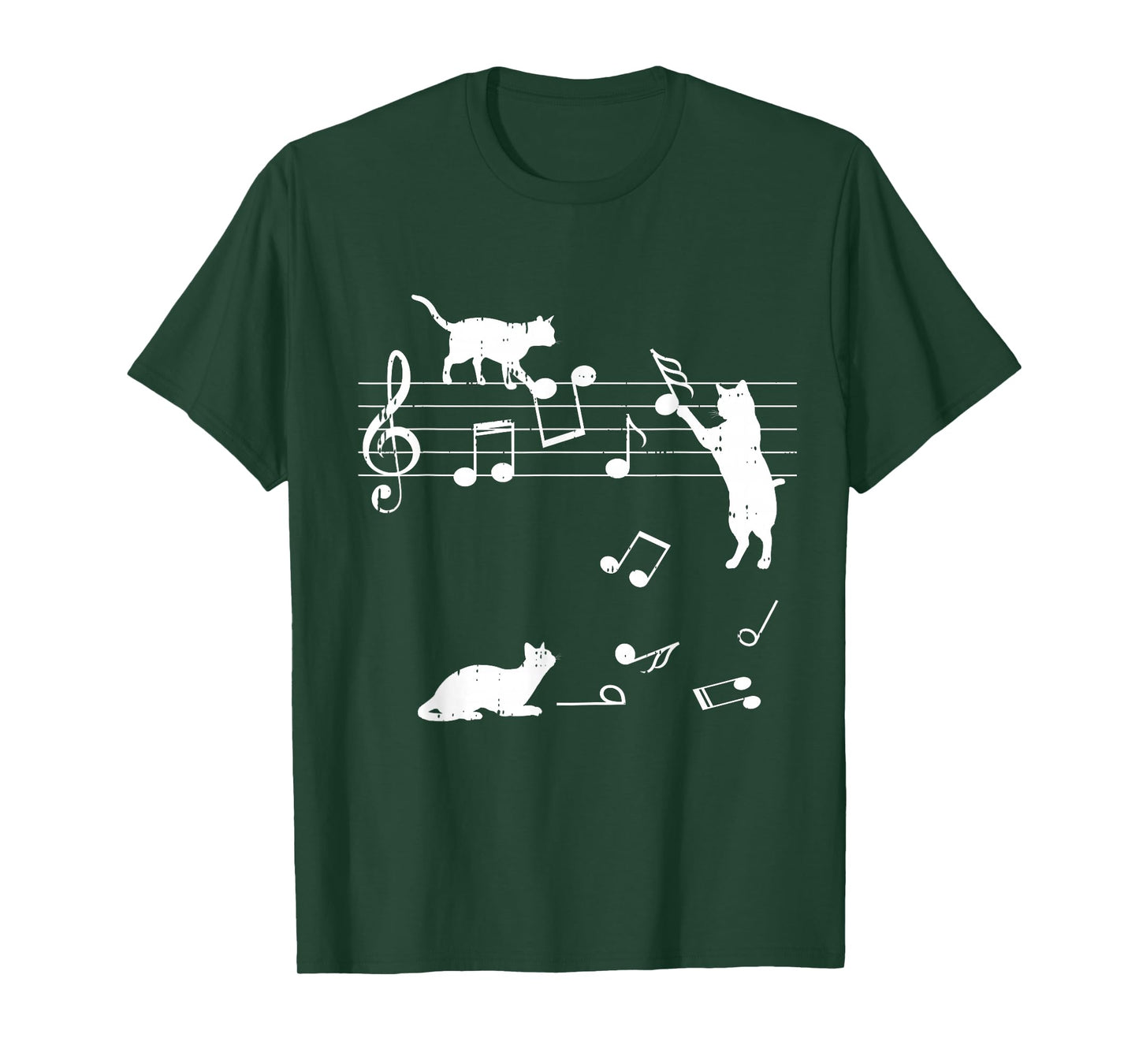 Cats Musical Notes Funny Music Lover Outfit Gift Idea T-Shirt