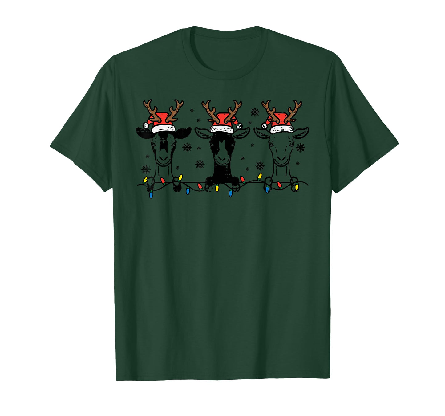 Christmas Goats Santa Xmas Farm Animal Farmer Men Women Kids T-Shirt