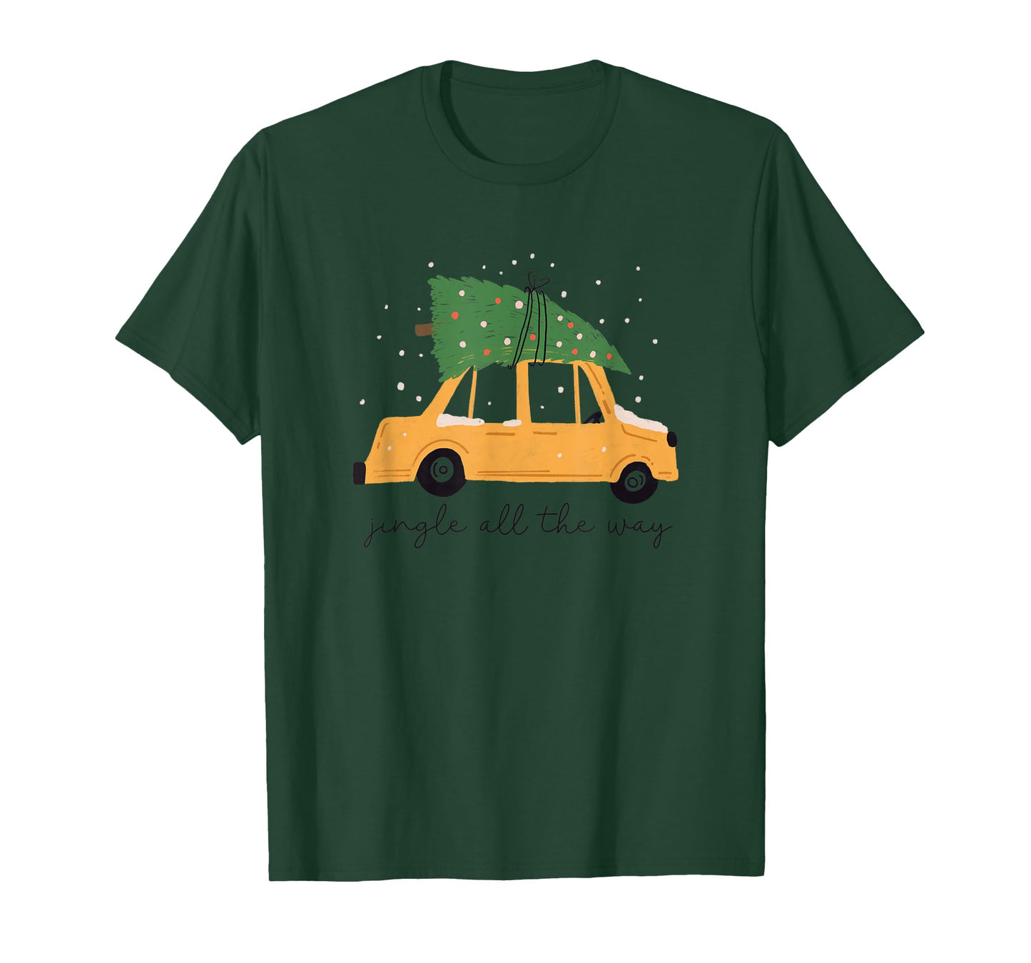 Minimalistic NYC Yellow Cab Christmas Tree on Car T-Shirt