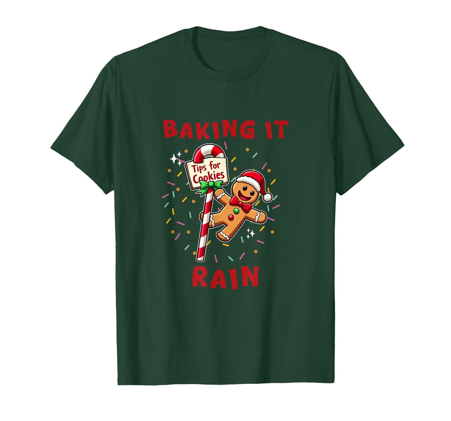 Baking It Rain Funny Holiday Gingerbread Stripper Pole T-Shirt