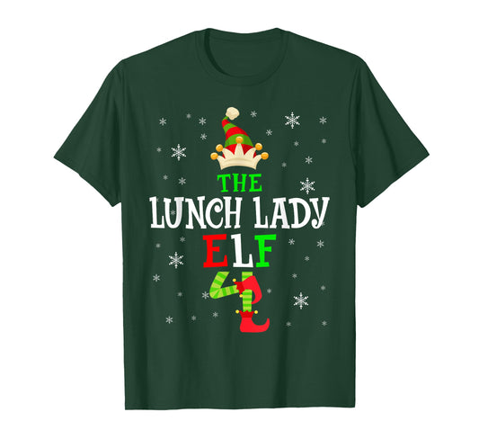 The Lunch Lady Elf Christmas Elf Party Matching Family Group T-Shirt