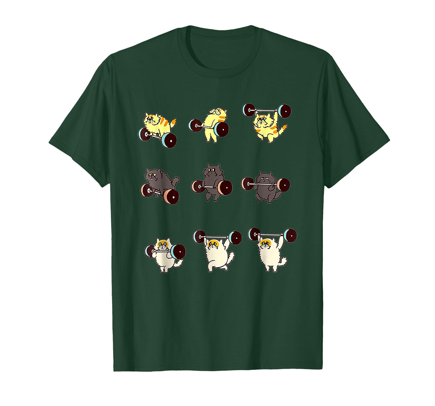 Weightlifting Cat Funny Workout Tshirt Cat Lover Gifts T-Shirt