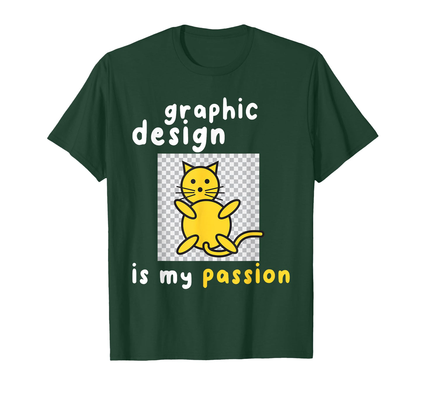 Graphic Designer Shirts Unisex-Adults T-Shirt Black Small Graphic Design Is My Passion Cat T-Shirt