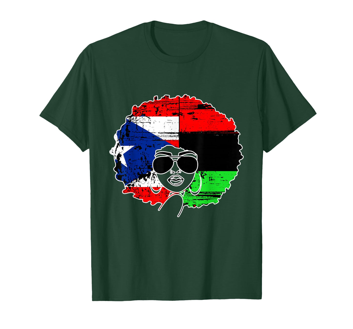 Puerto Rican Afro Latina, Boricua Puerto Rico Flag T-Shirt