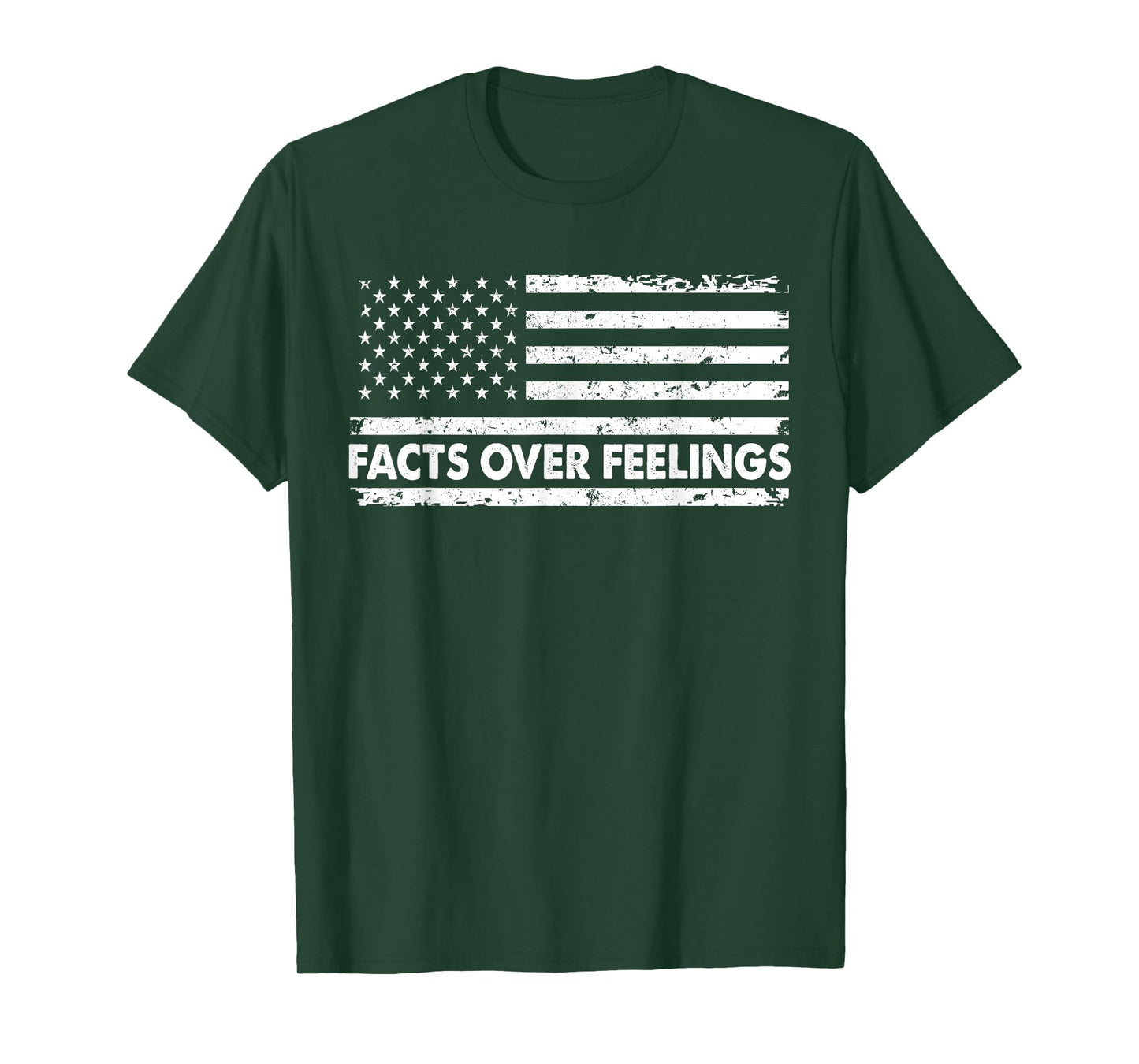 Facts Over Feeling American Flag Vintage Distressed T-Shirt