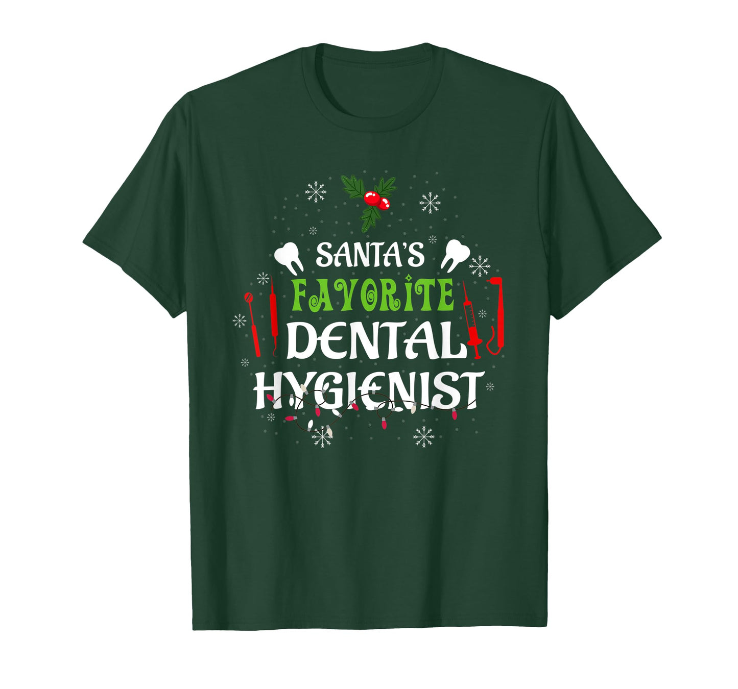 Santa's Favorite Dental Hygienist Christmas T-Shirt