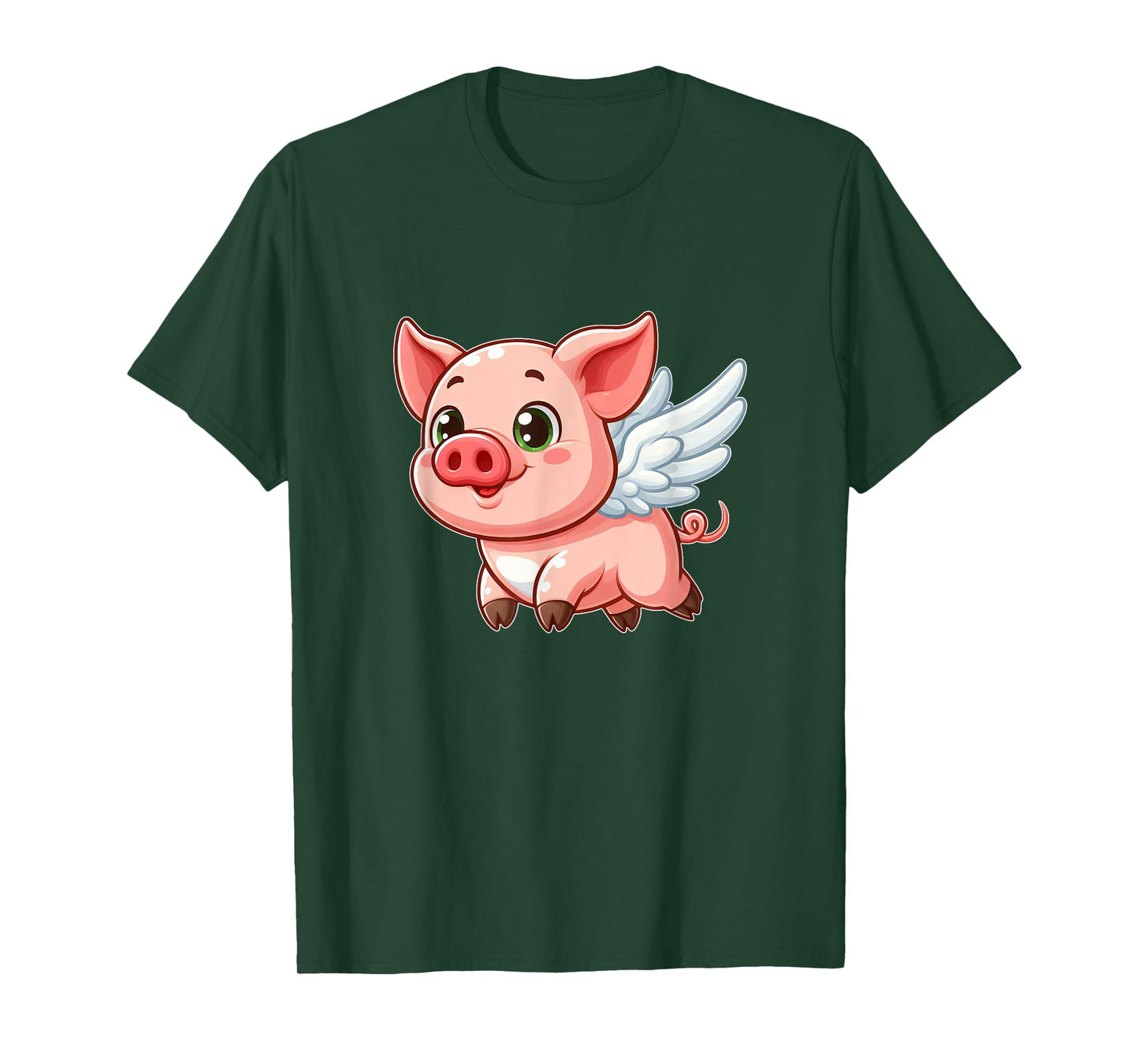 Cute Cartoon Pig Angel with Wings Halo Farmer T-Shirt