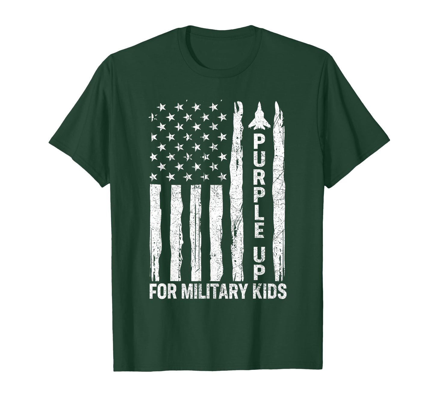 Purple Up For Military Kids Military Child Month USA Flag T-Shirt