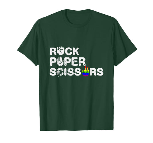Cool Rock Paper Scissors Lesbian LGBTQ Pride T-Shirt