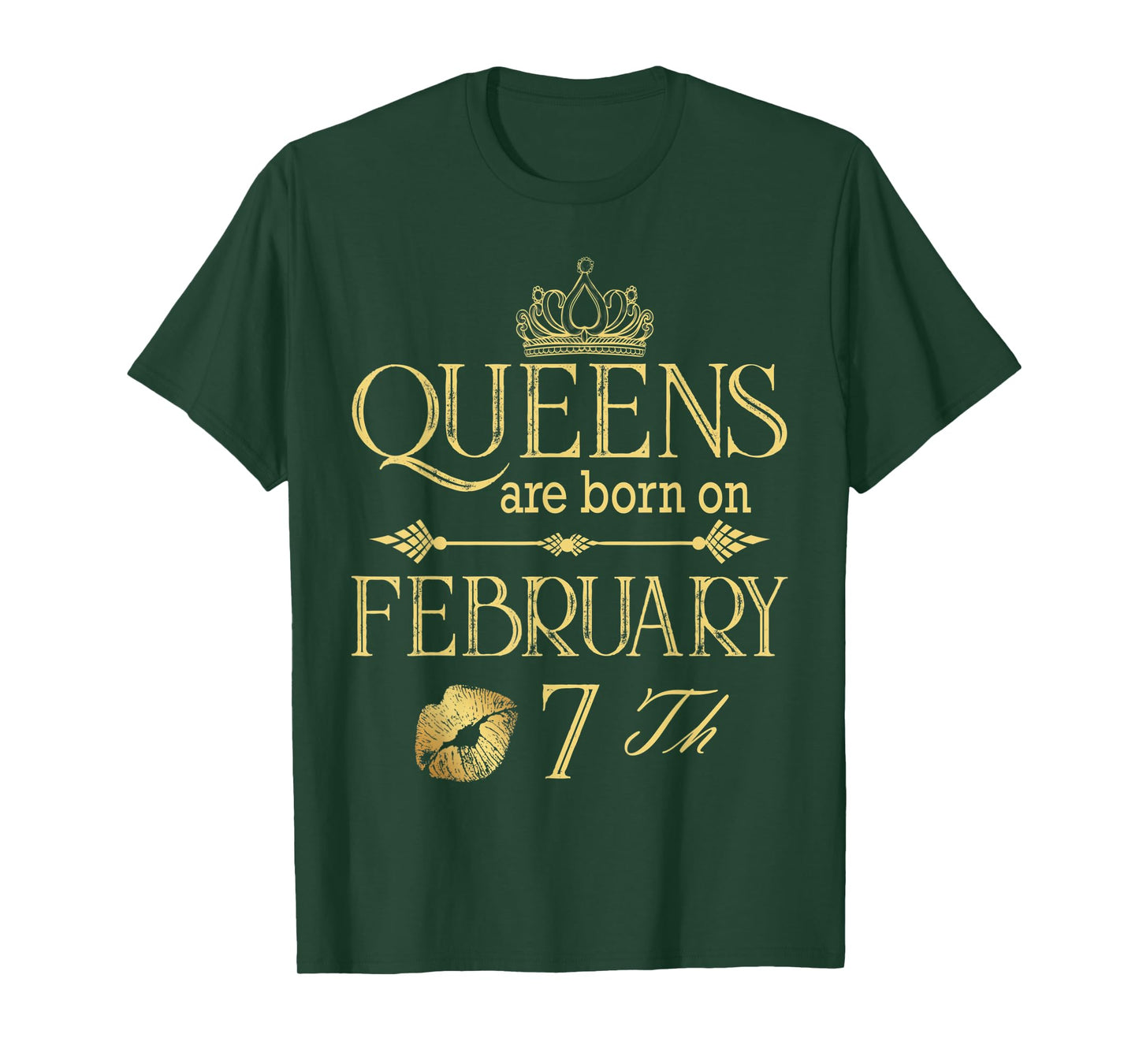 Funny Queens Are Born On February 7th Birthday Women Girl T-Shirt