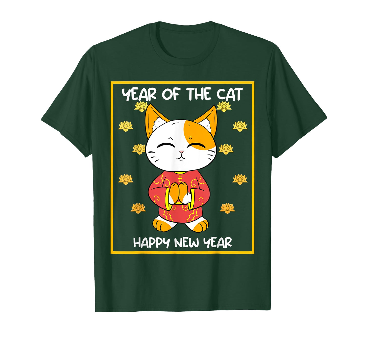 Chinese Vietnamese New Year 12 Zodiacs Calligraphy Cat T-Shirt
