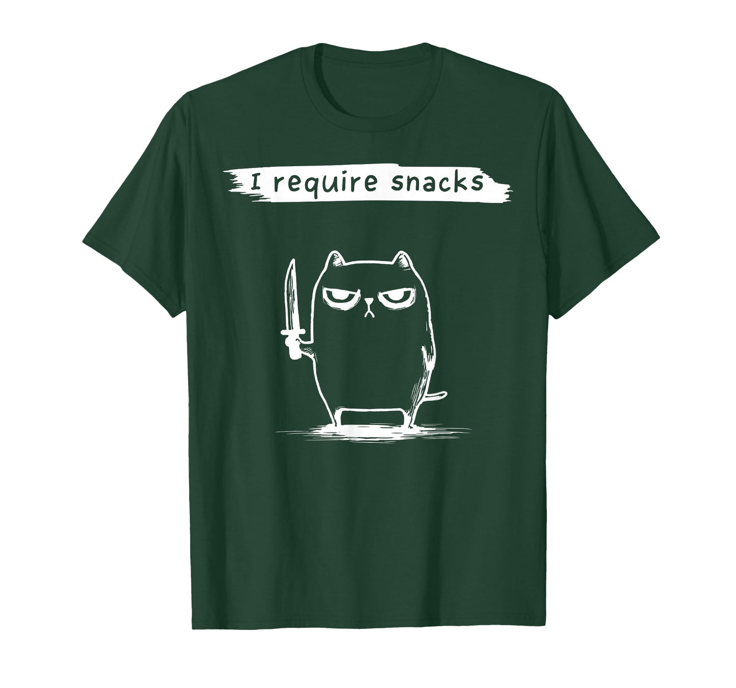 Funny Cat Meme I Require Snacks Design Men Women Kids T-Shirt