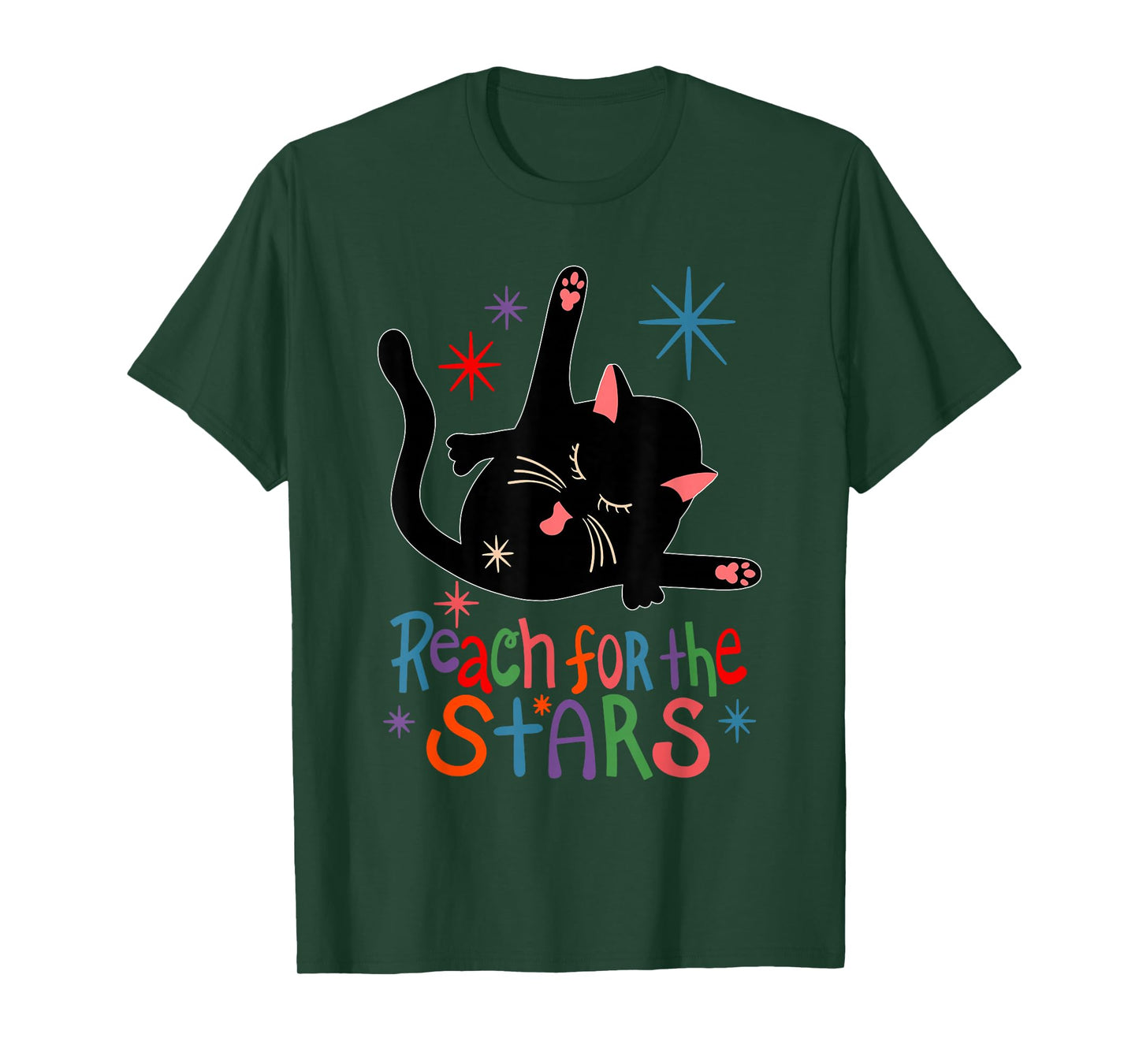 Reach for The Stars Funny Cat T-Shirt
