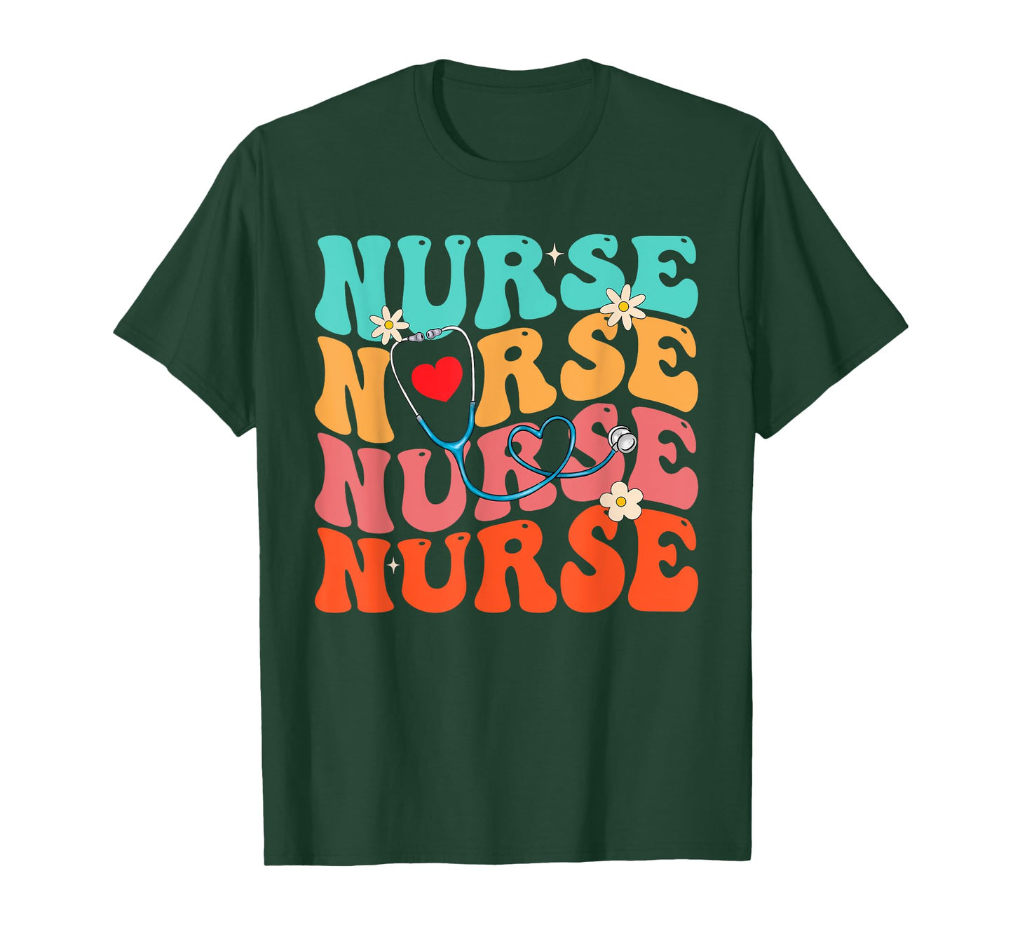 Cute Groovy Stethoscope Nurse Life Nursing Nurse Week Nurse T-Shirt