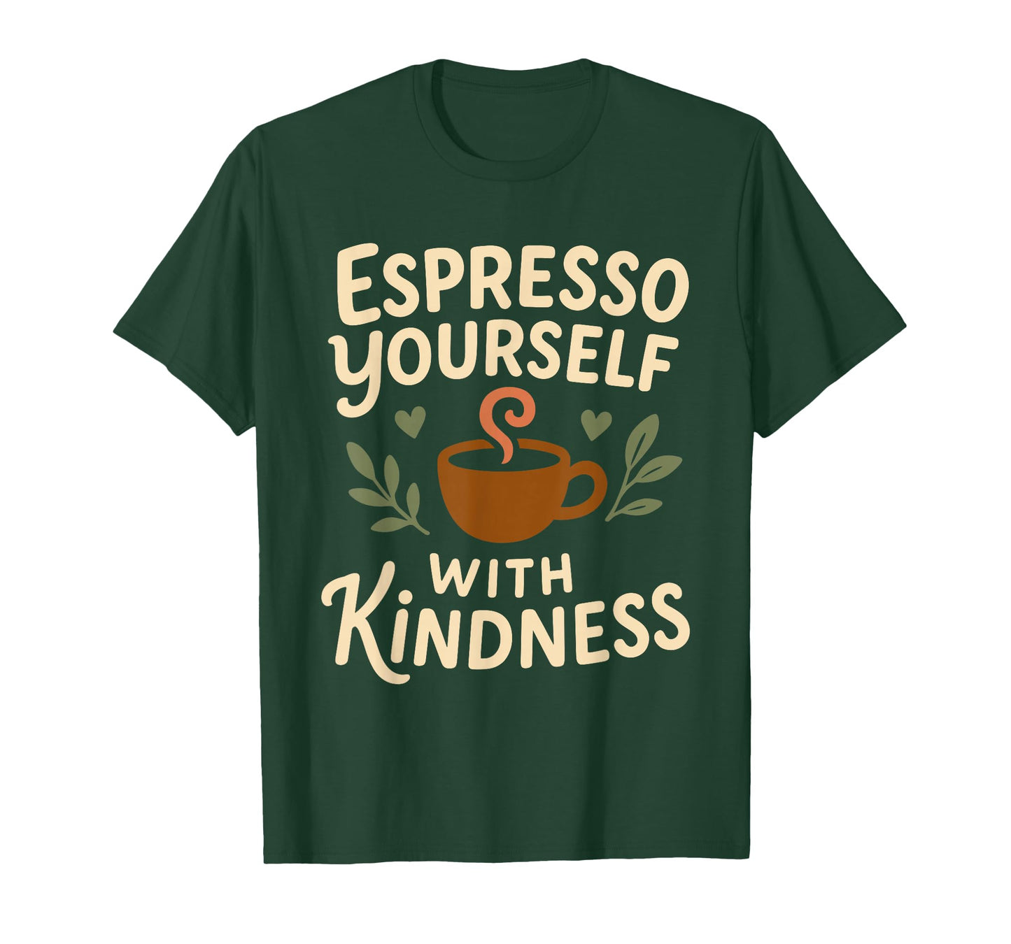Coffee Lover Kindness Club Positive Message Caffeine Graphic T-Shirt