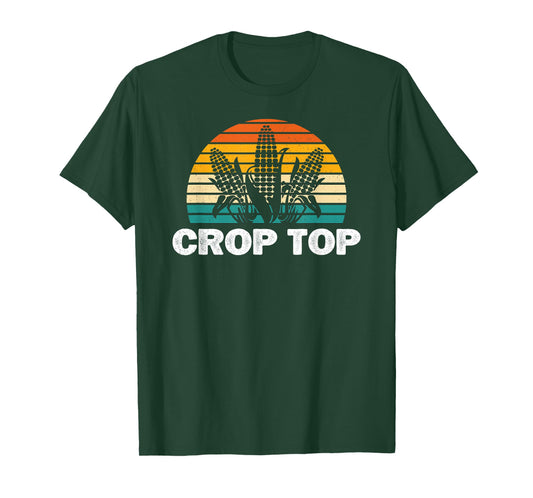 Crop Top Corn Funny Maize Corn Lover Farmer Retro T-Shirt