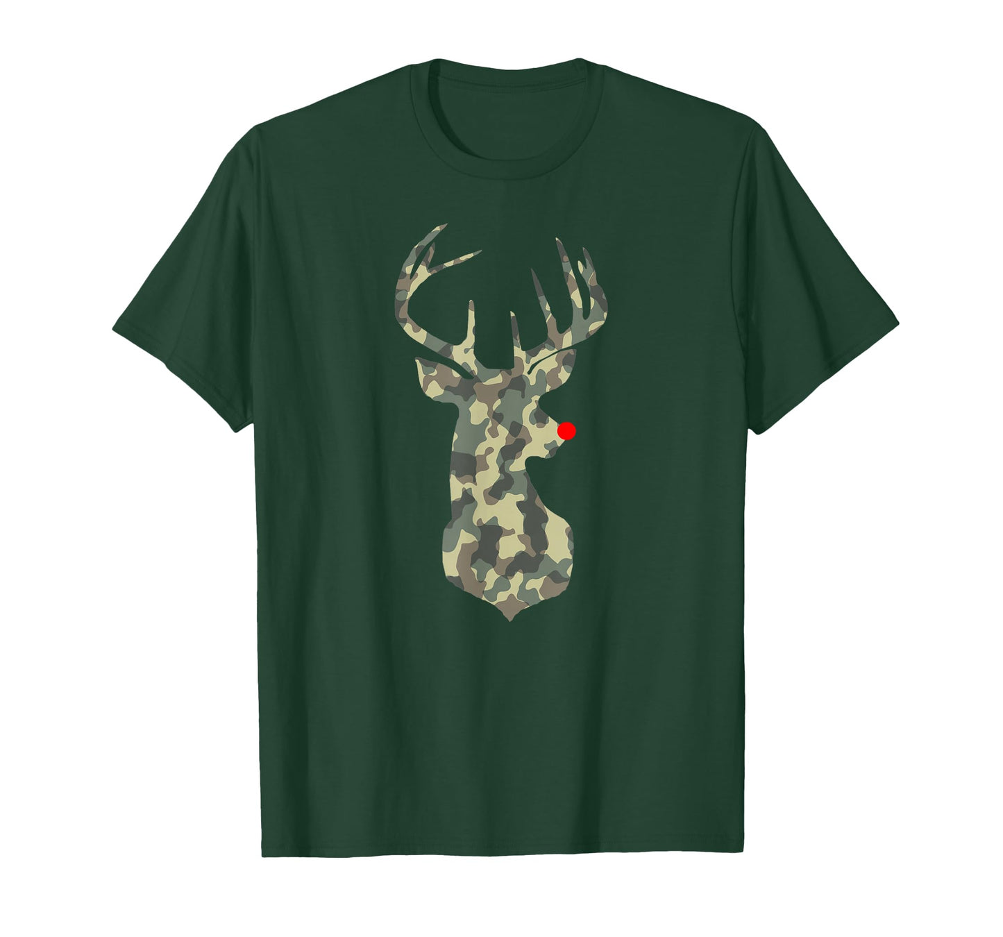 Christmas Holiday Rudolf Reindeer Red Nose camo hunting T-Shirt
