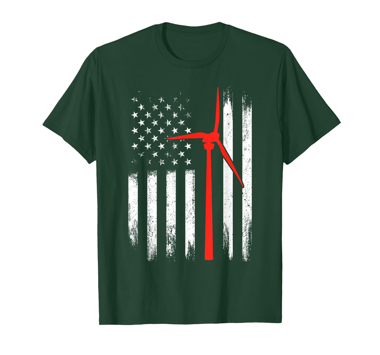 Wind Turbine Technician Shirt American Flag Tshirt Gifts T-Shirt