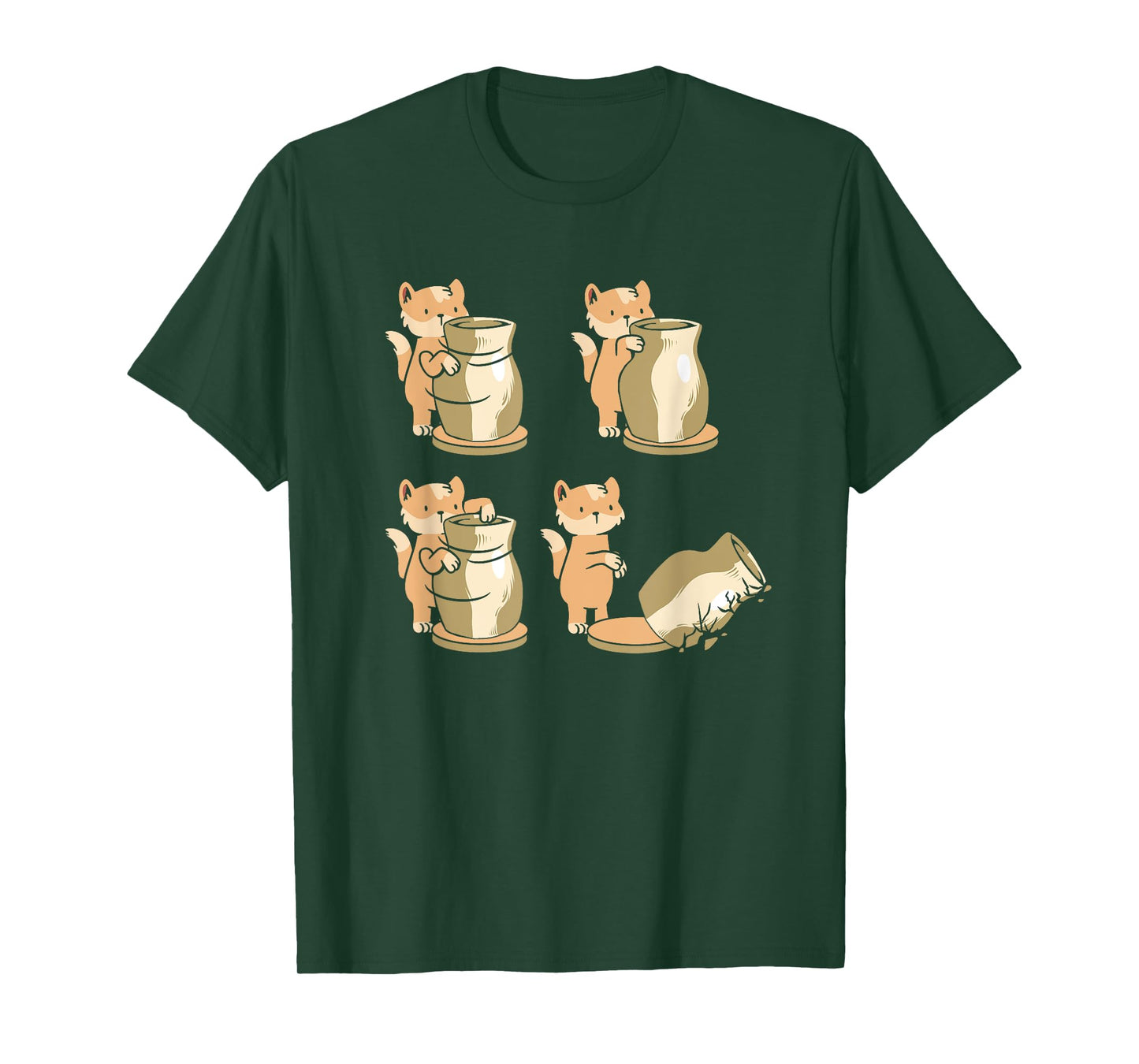 Funny Cat Pottery Wheel | Ceramics Sculpting | Clay Pottery Men Women T-Shirt