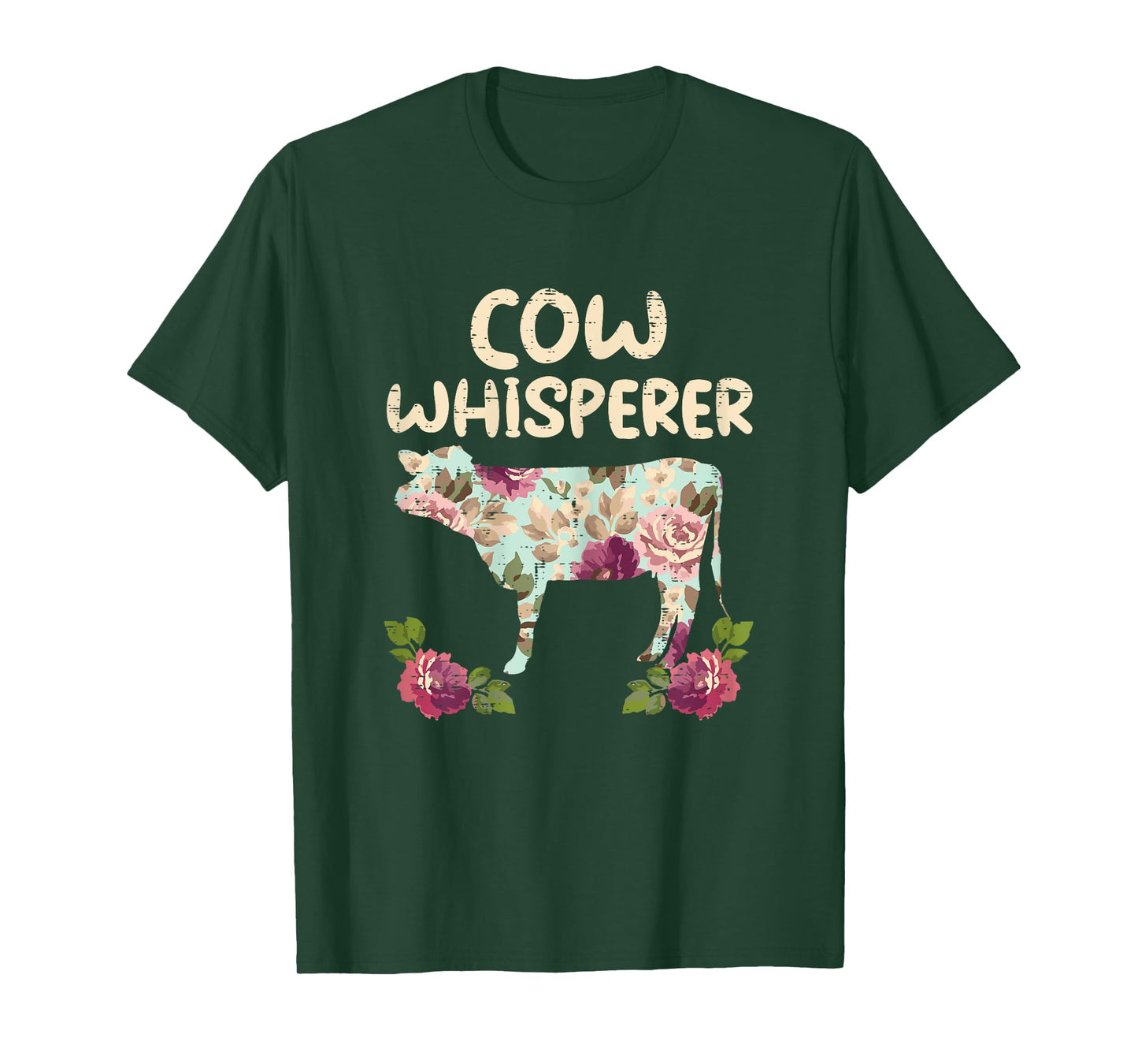 Cow Whisperer Flower Funny Farming Farm Animal Farmer Gift T-Shirt