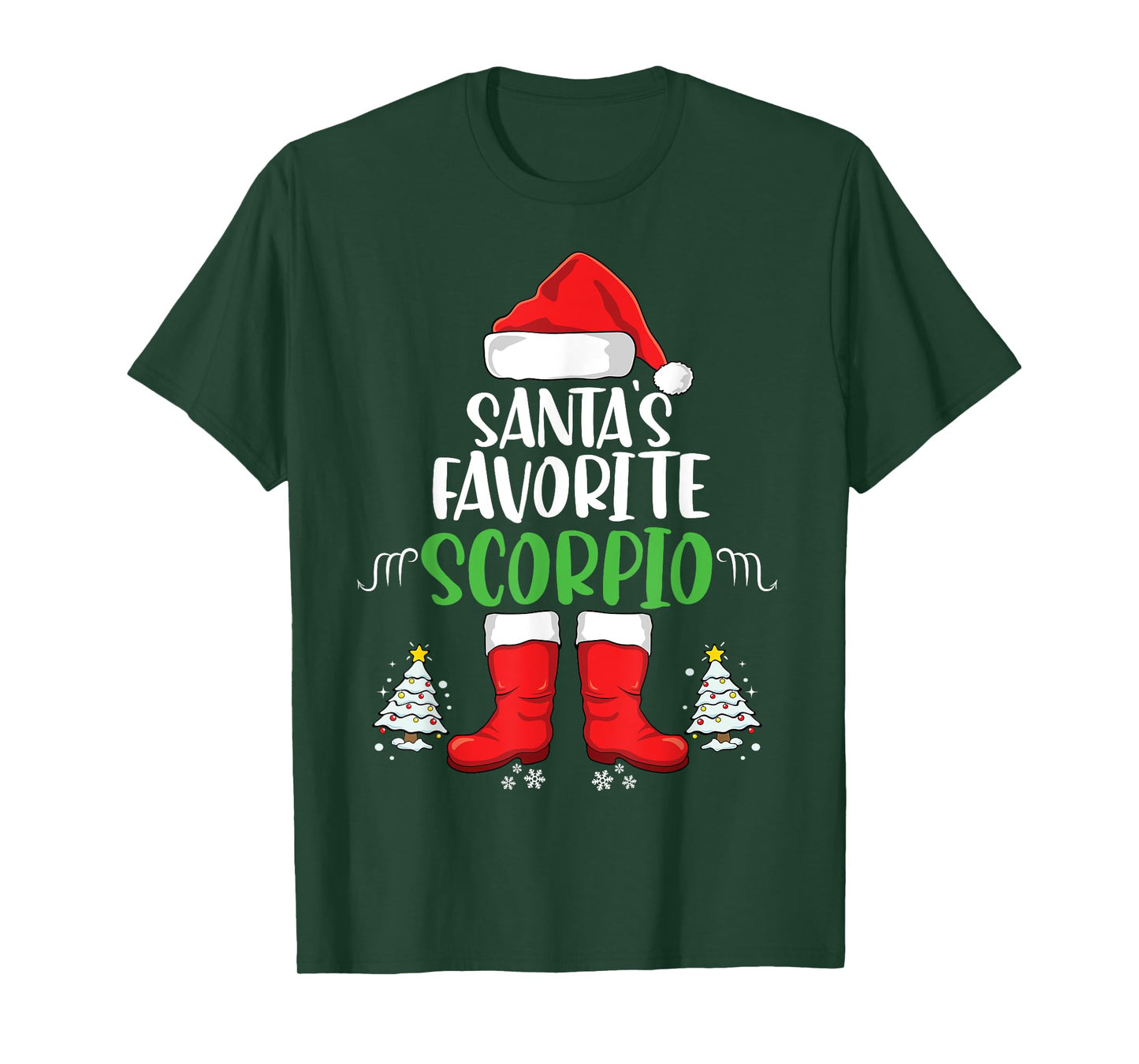 Santa's Favorite Scorpio Family Matching Christmas Zodiac T-Shirt