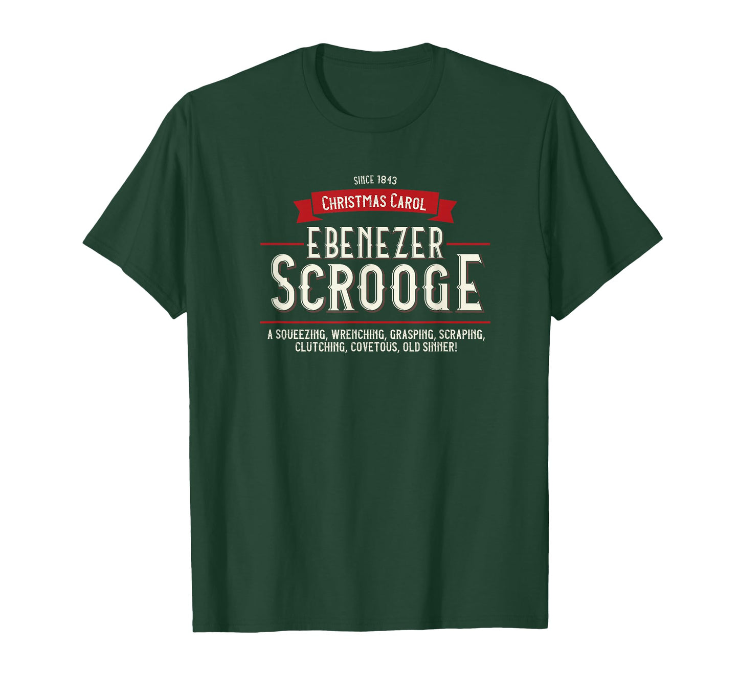 Christmas Carol, Ebenezer Scrooge, Holiday Design, Tradition T-Shirt