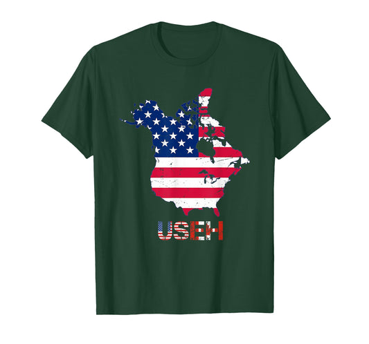USEH Trump Canada USA 51st State Map American Flag T-Shirt