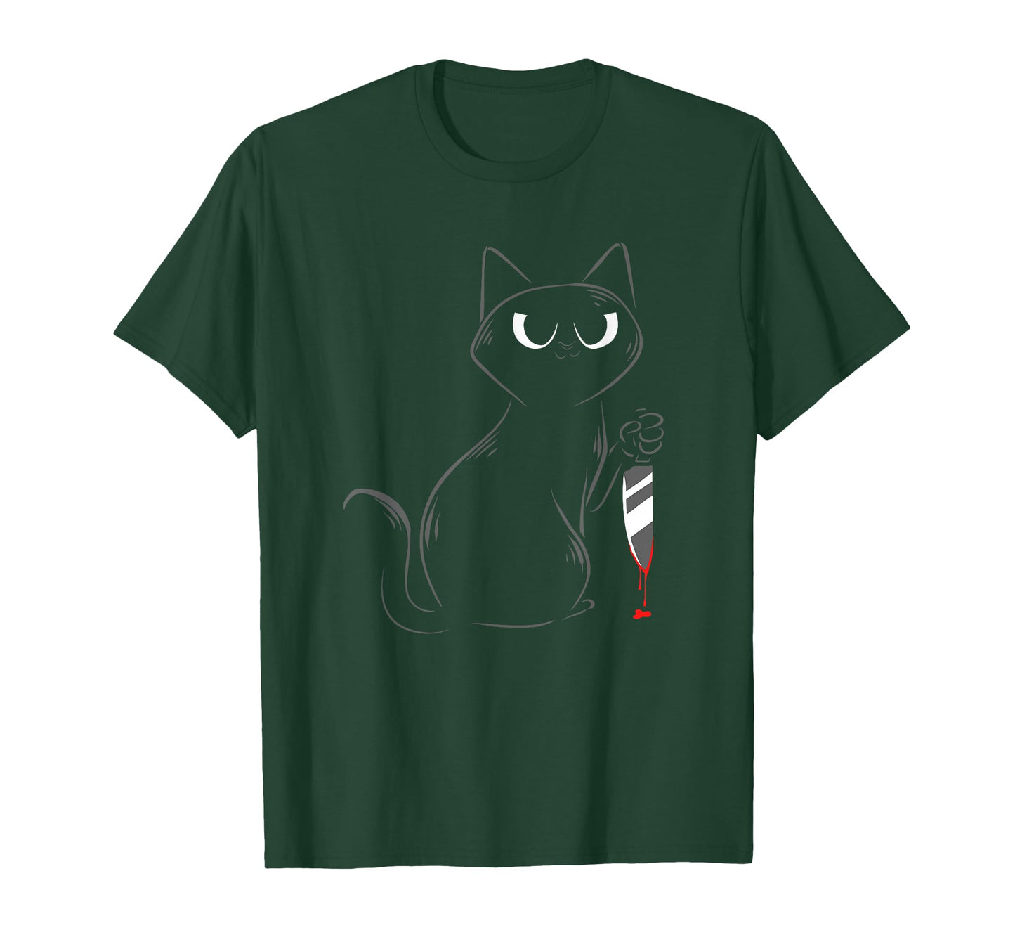 Stabby Cat Creepy Murderous Kitten Lovers Keepers Owners T-Shirt