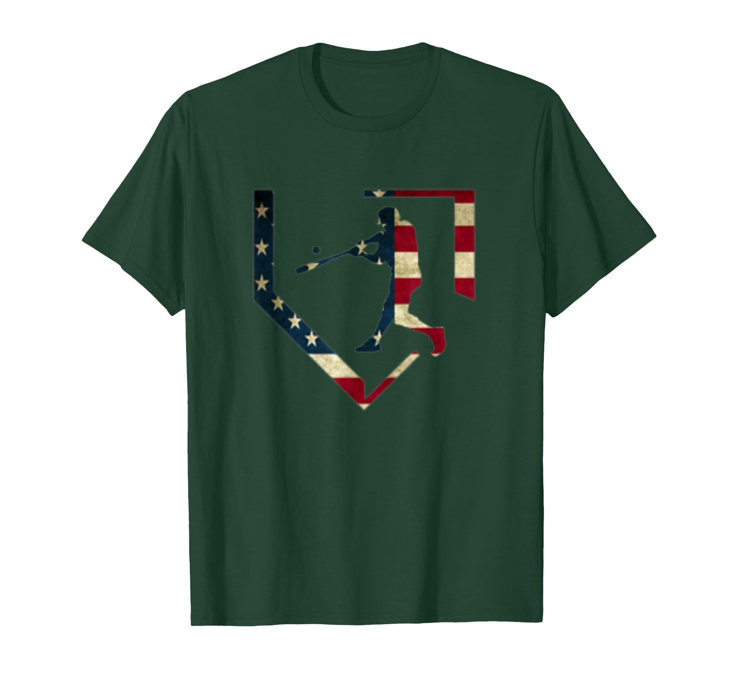 High School Baseball Season College Ball Player USA Flag T-Shirt