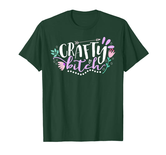 Crafty Bitch Illustration for Women Crafters T-Shirt