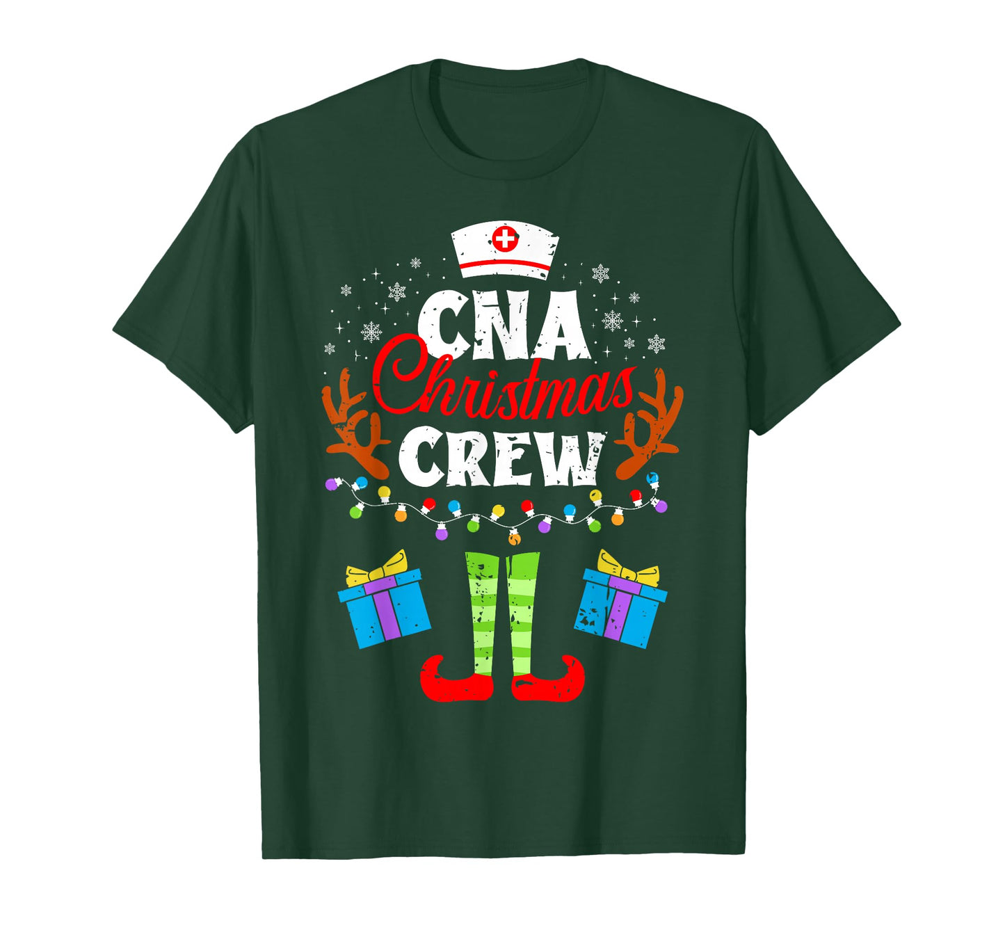 CNA Christmas Nurse Crew Nursing Women Men Pajama Xmas T-Shirt