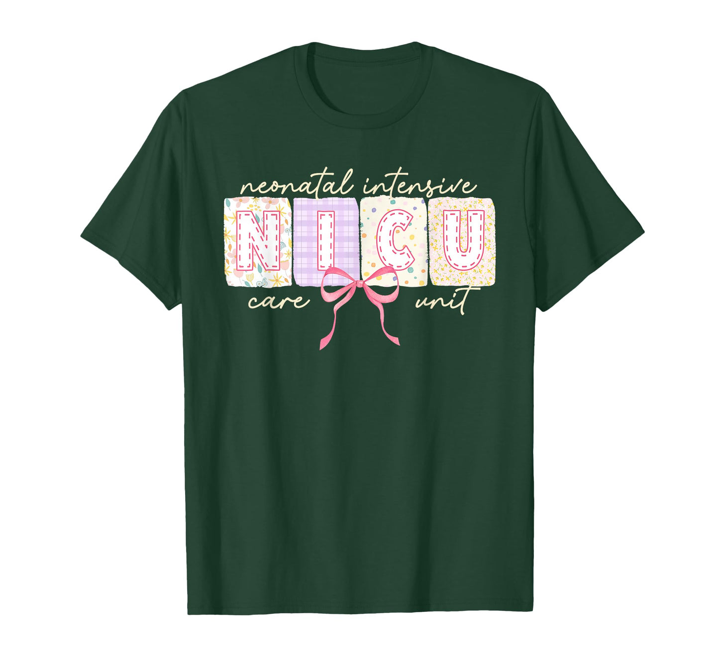 Cute Coquette Bow Spring NICU Nurse T-Shirt