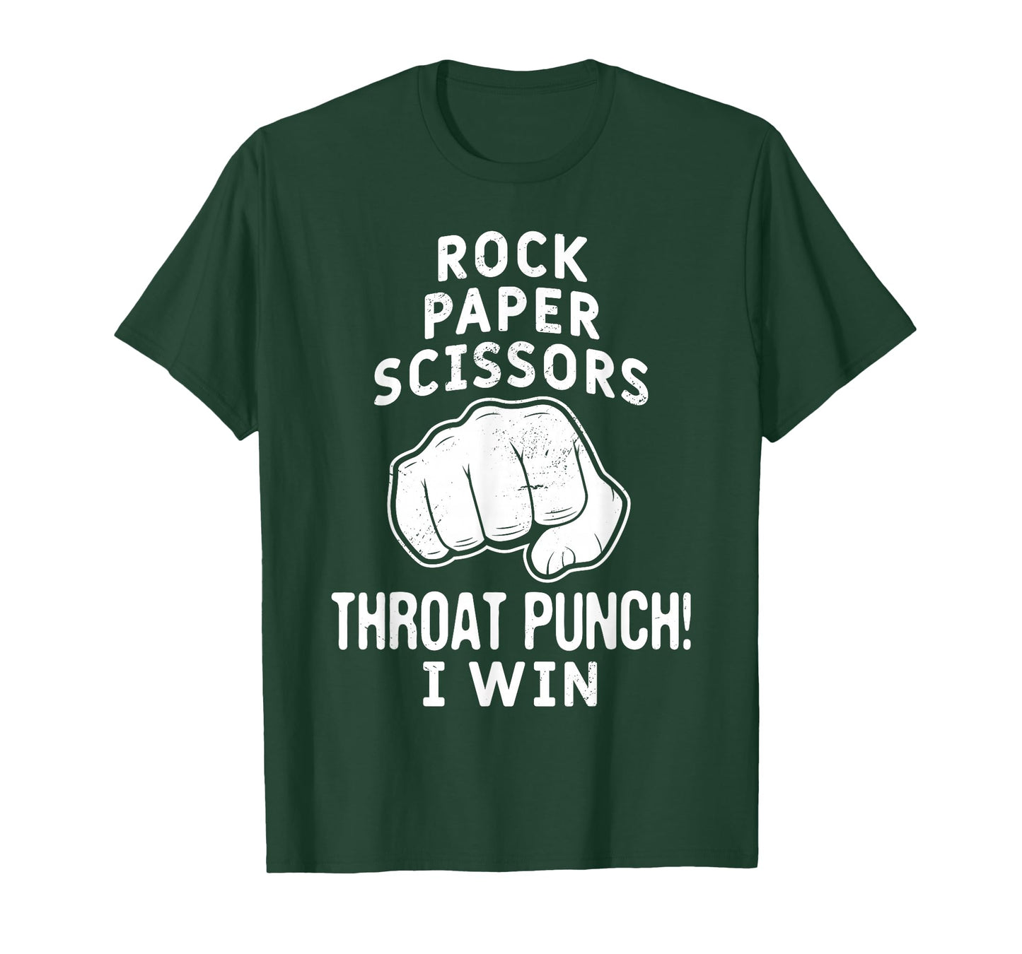 Funny Rock Paper Scissors Throat Punch I Win T-Shirt