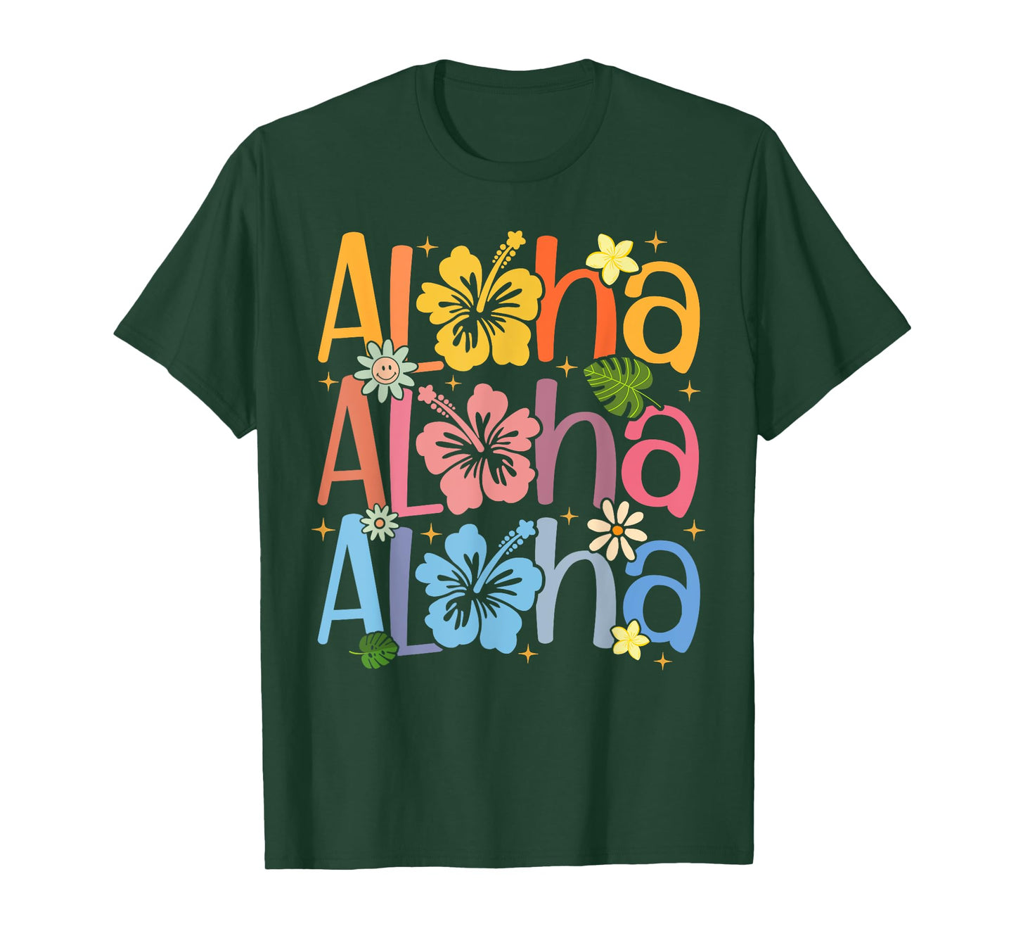 Cute Aloha Hawaiian Summer Vacation Shaka Hibiscus Kids Girl T-Shirt