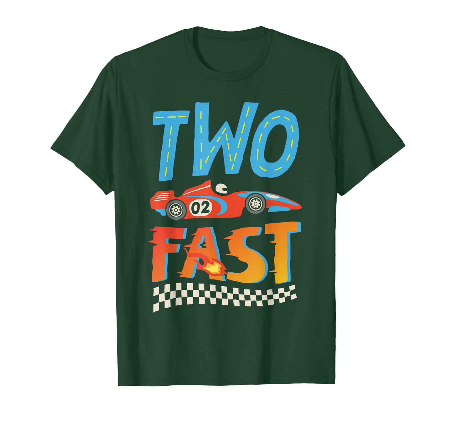 2 Fast Race Car Two Year Old Birthday Boy Racing 2nd Bday T-Shirt