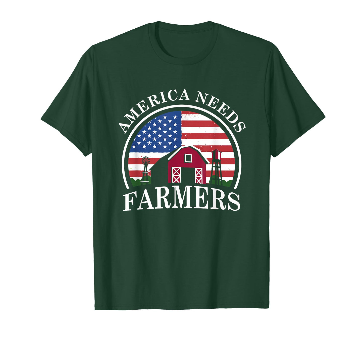 America Needs Farmers | American US Flag | Tractor T-Shirt