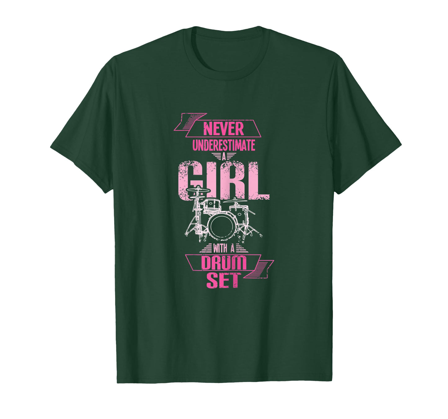 Womens Never underestimate a girl with a drum set T-Shirt