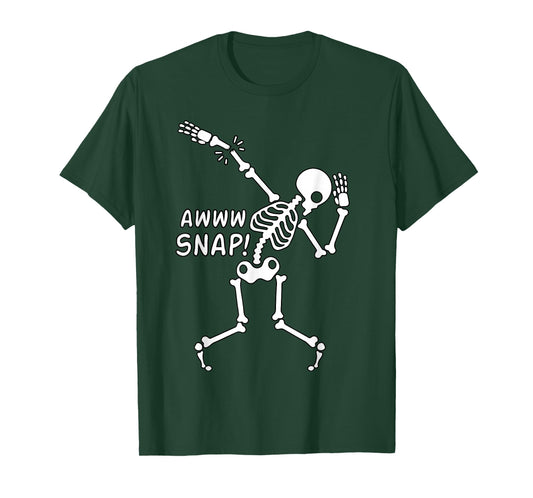 Funny Aw Snap Broken Arm Skeleton Halloween Men Women T-Shirt