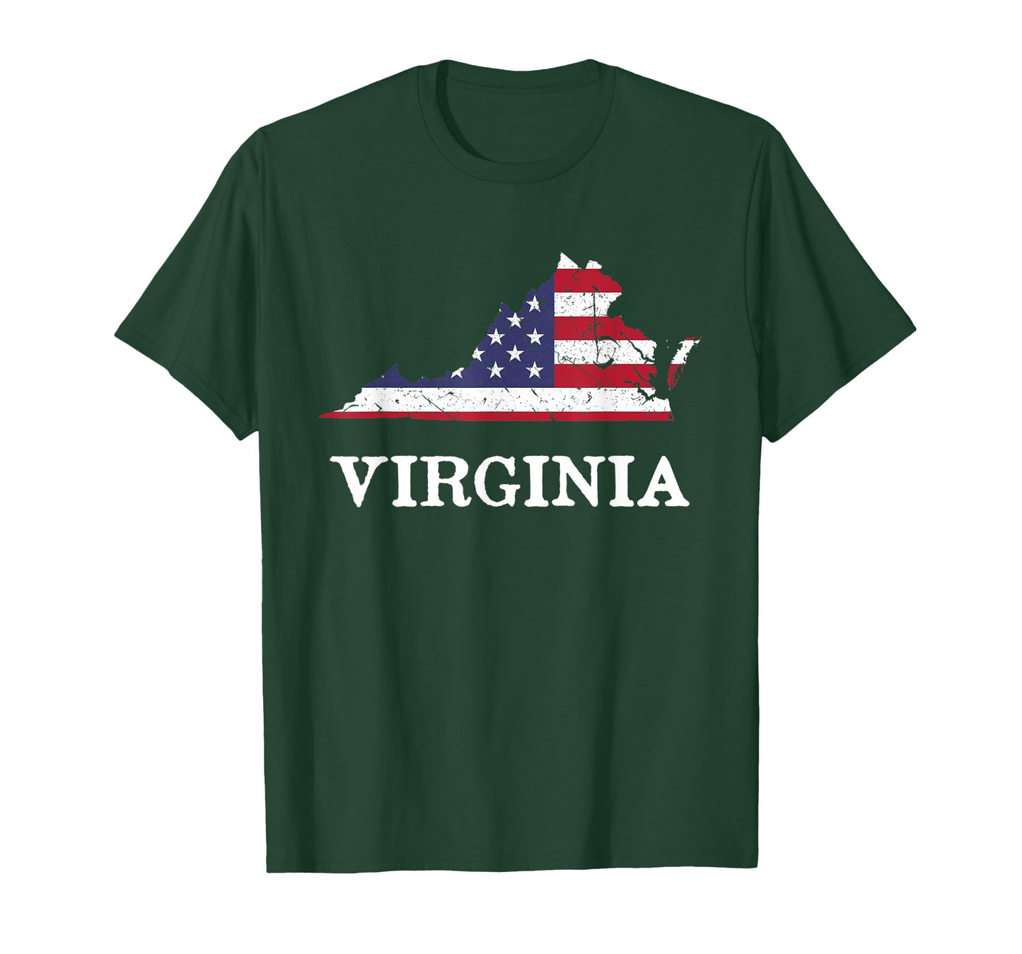 Virginia Map State American Flag 4th Of July Pride Tee T-Shirt for Women Kids Men