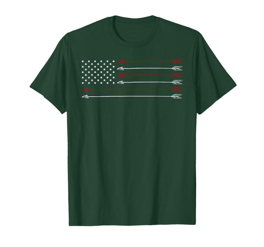 Bow Hunting Shirt Archery Archer USA Flag Men's Hunter Gift T-Shirt