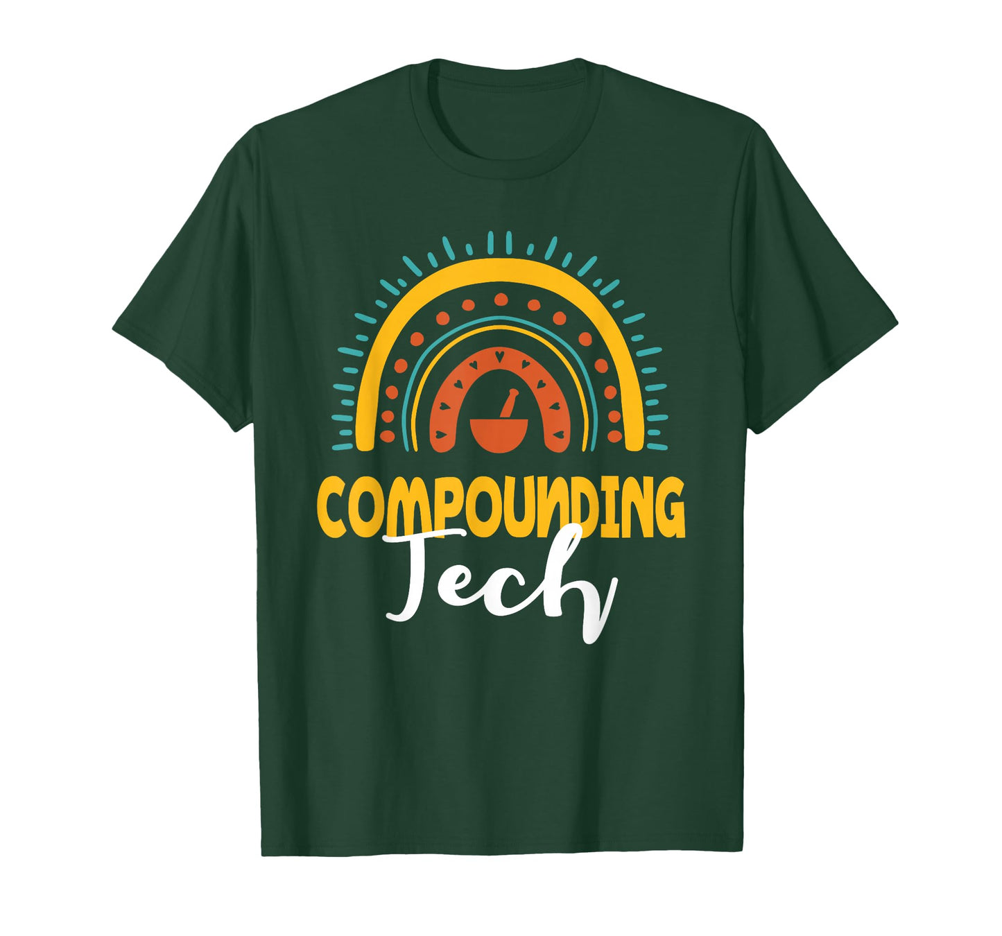 Compounding Tech Boho Rainbow Apparel Pharmacy Assistant T-Shirt