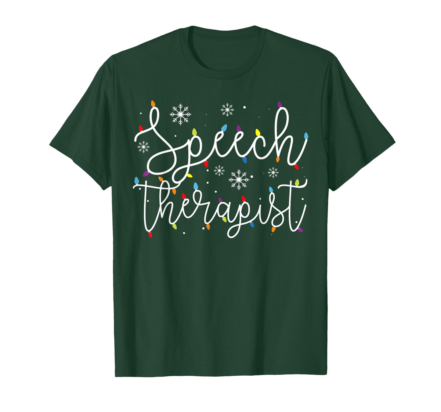 Cute Christmas Speech Therapist X-mas Light Festive SLP T-Shirt