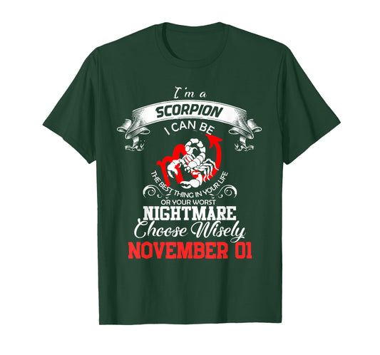 Scorpio November 01 Zodiac Astrology Horoscope Sign Birthday T-Shirt