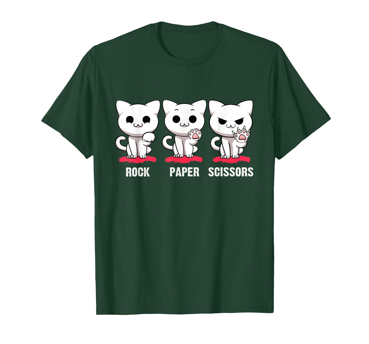 Cat Rock Paper Scissors Cute Cat Paws Funny Cat Kitty Lover T-Shirt
